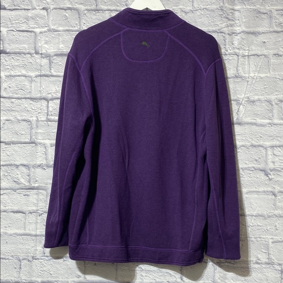 Tommy Bahama Green and Purple Quarter-Zip Sweatshirt - Picture 6 of 12